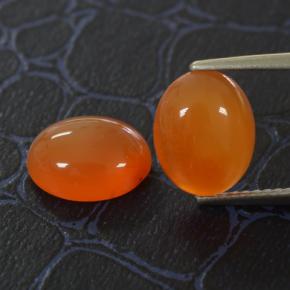 Gemas de cornalina naranja natural de 4,94 ct, corte óvalo, translúcido