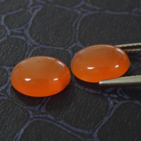 Gemas de cornalina naranja natural de 4,94 ct, corte óvalo, translúcido