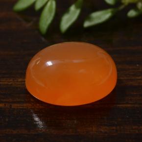 Cornalina naranja natural de 3,42 ct, corte óvalo, translúcido