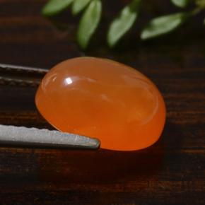 Cornalina naranja natural de 3,42 ct, corte óvalo, translúcido