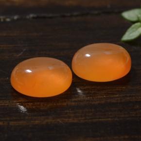 Gemas de cornalina naranja natural de 3,08 ct, corte óvalo, translúcido