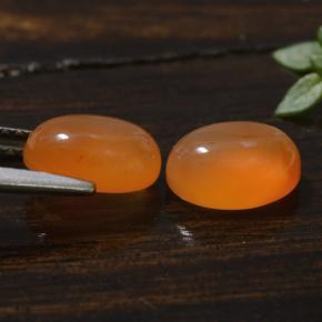 Gemas de cornalina naranja natural de 3,08 ct, corte óvalo, translúcido