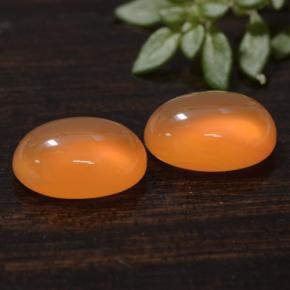 Gemas de cornalina naranja natural de 2,39 ct, corte óvalo, translúcido
