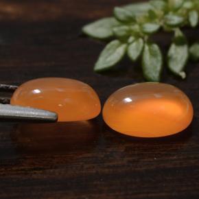 Gemas de cornalina naranja natural de 2,39 ct, corte óvalo, translúcido