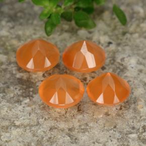 Gemas de Cornalina Naranja medio natural de 1.83 ct, Corte Redondo, Translúcido