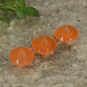 Gemas de cornalina naranja natural de 1,15 ct, corte redondo, transparente