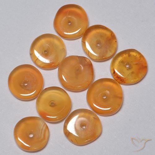 Gemas de Cornalina Naranja medio natural de 4.96 ct, Elegante, Transparente