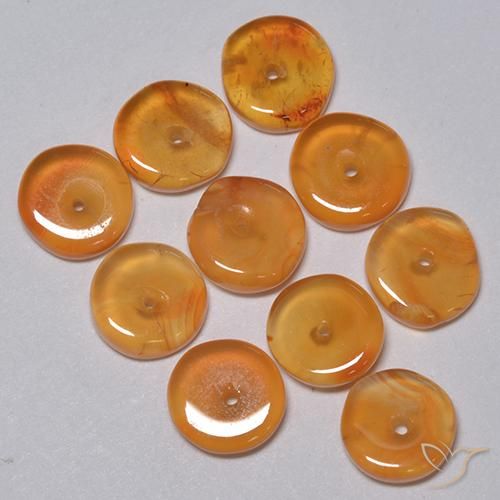 Gemas de Cornalina Naranja medio natural de 4.96 ct, Elegante, Transparente