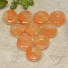 Gemas de Cornalina Naranja melocotón vívido natural de 6.62 ct, Elegante, Translúcido