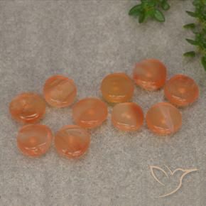 Gemas de Cornalina Naranja melocotón vívido natural de 6.11 ct, Forma elegante, Translúcido