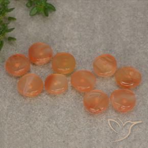 Gemas de Cornalina Naranja melocotón vívido natural de 6.11 ct, Forma elegante, Translúcido