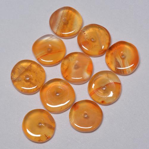 Gemas de Cornalina Naranja medio natural de 5.83 ct, Forma elegante, Transparente