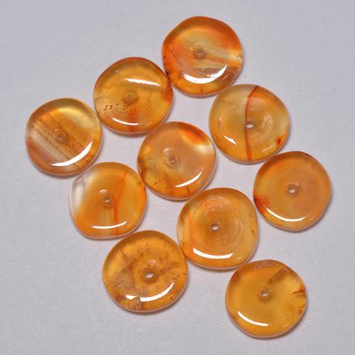 Gemas de Cornalina Naranja medio natural de 5.83 ct, Forma elegante, Transparente