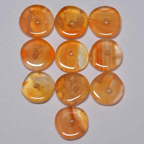 Gemas de Cornalina Naranja medio natural de 5.09 ct, Forma elegante, Transparente
