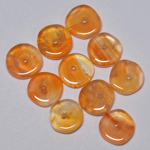 Gemas de Cornalina Naranja medio natural de 5.09 ct, Forma elegante, Transparente