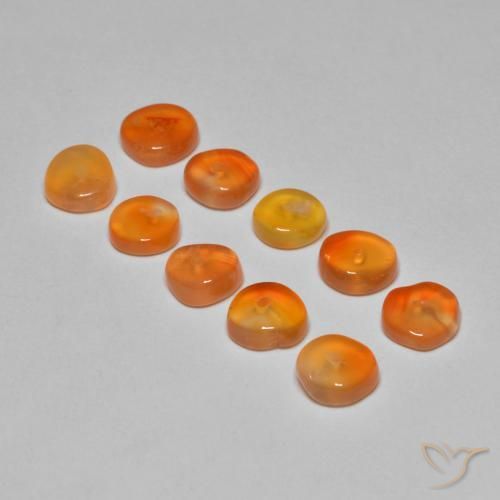 Gemas de cornalina naranja natural de 5,07 ct, forma elegante, translúcido