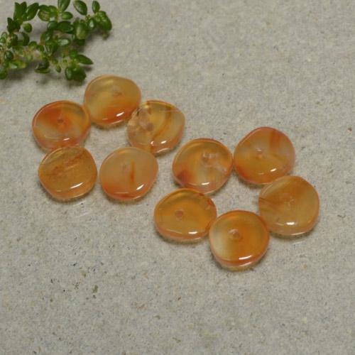 Gemas de cornalina naranja natural de 6,08 ct, forma elegante, transparente