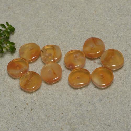 Gemas de cornalina naranja natural de 6,08 ct, forma elegante, transparente
