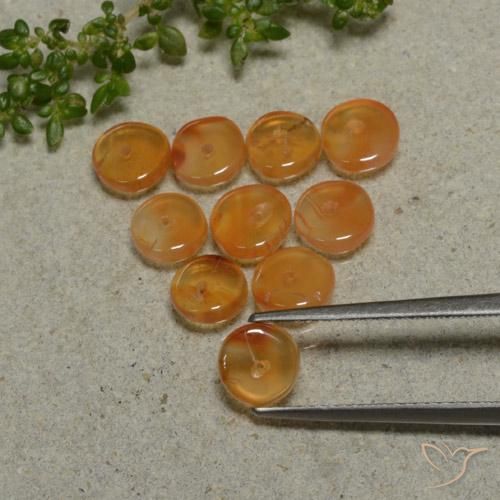Gemas de Cornalina Naranja medio natural de 5.70 ct, Forma elegante, Translúcido