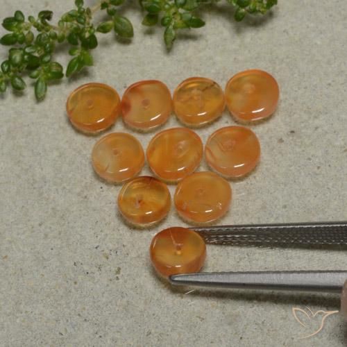 Gemas de Cornalina Naranja medio natural de 5.70 ct, Forma elegante, Translúcido
