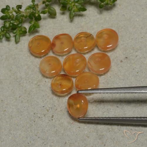 Gemas de Cornalina Naranja medio natural de 5.70 ct, Forma elegante, Translúcido