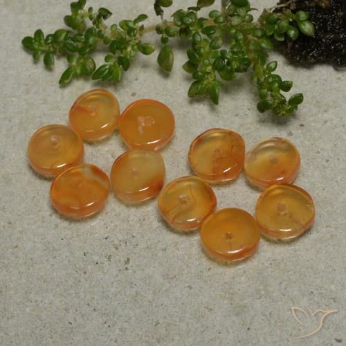 Gemas de Cornalina Naranja medio natural de 6.42 ct, Elegante, Translúcido