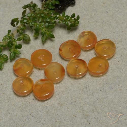 Gemas de Cornalina Naranja medio natural de 6.42 ct, Elegante, Translúcido