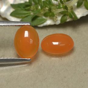 Gemas de Cornalina Naranja natural de 2.14 ct, Corte Óvalo, Translúcido