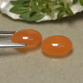 Gemas de Cornalina Naranja natural de 2.14 ct, Corte Óvalo, Translúcido