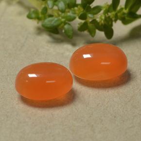 Gemas de Cornalina Naranja natural de 2.93 ct, Corte Óvalo, Translúcido