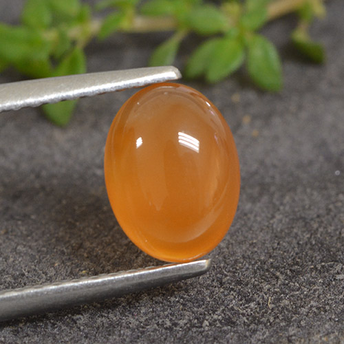 Cornalina Naranja medio natural de 1.25 ct, Corte Óvalo, Translúcido