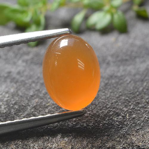 Cornalina naranja natural de 1,33 ct, corte óvalo, translúcido