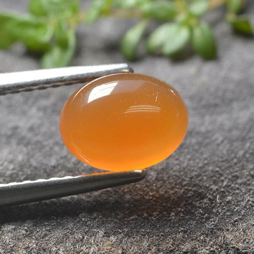 Cornalina naranja natural de 1,33 ct, corte óvalo, translúcido