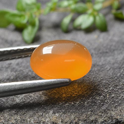 Cornalina naranja natural de 1,33 ct, corte óvalo, translúcido