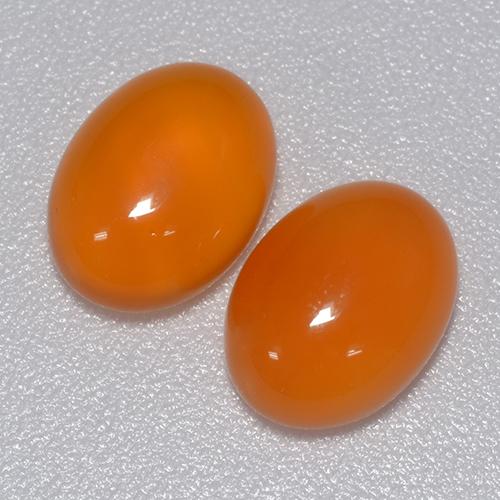 Gemas de cornalina naranja rojizo natural de 2,61 ct, corte óvalo, transparente