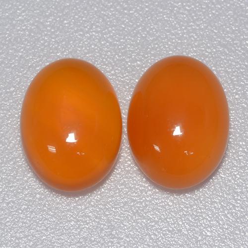 Gemas de cornalina naranja rojizo natural de 2,61 ct, corte óvalo, transparente