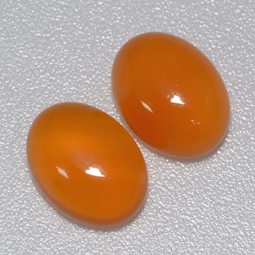 Gemas de cornalina naranja rojizo natural de 2,61 ct, corte óvalo, transparente