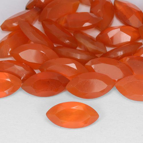 Cornalina Naranja rojizo oscuro natural de 0.51 ct, Marquesa, Translúcido