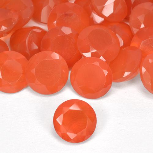 Cornalina Naranja fuego natural de 0.47 ct, Redondo, Translúcido