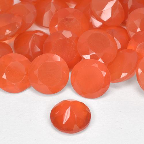 Cornalina Naranja fuego natural de 0.47 ct, Redondo, Translúcido
