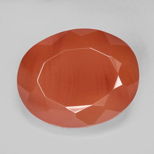 Cornalina naranja natural de 7,92 ct, corte óvalo, translúcido