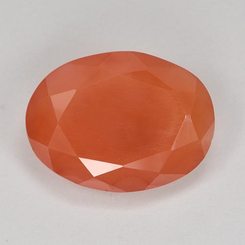 Cornalina naranja medio natural de 7,88 ct, corte óvalo, translúcido