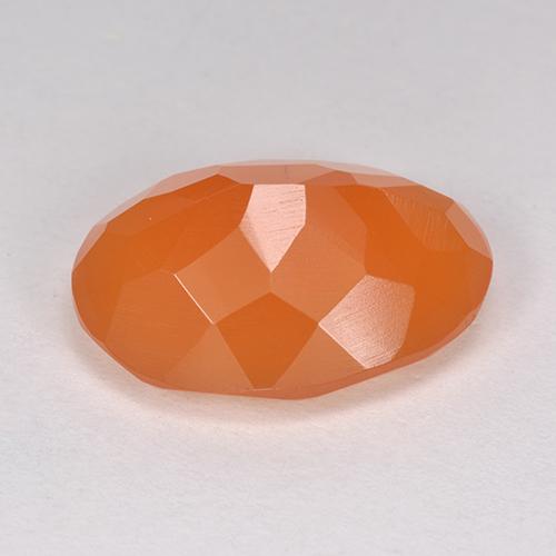 Cornalina Naranja melocotón vívido natural de 7.95 ct, Corte Óvalo, Translúcido
