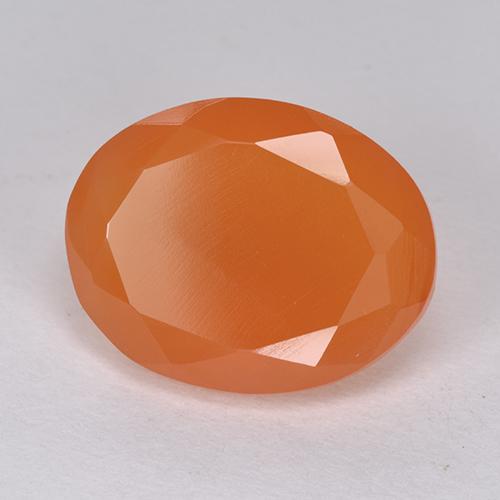 Cornalina naranja brillante natural de 6,38 ct, corte óvalo, translúcido