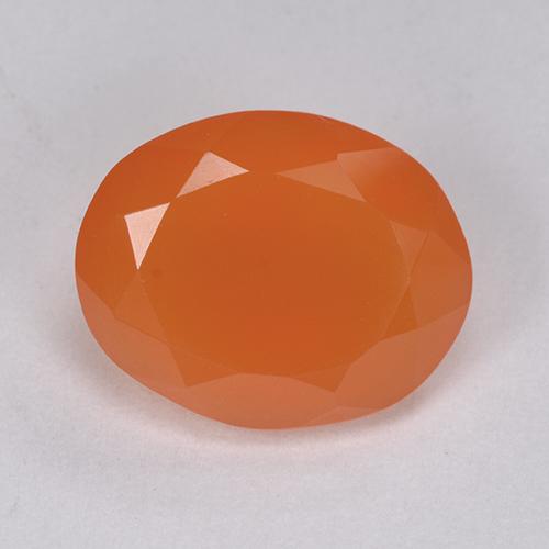 Cornalina Naranja intenso natural de 3.90 ct, Corte Óvalo, Translúcido