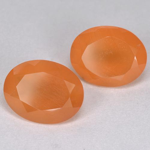 Gemas de cornalina naranja natural de 3,57 ct, corte óvalo, translúcido