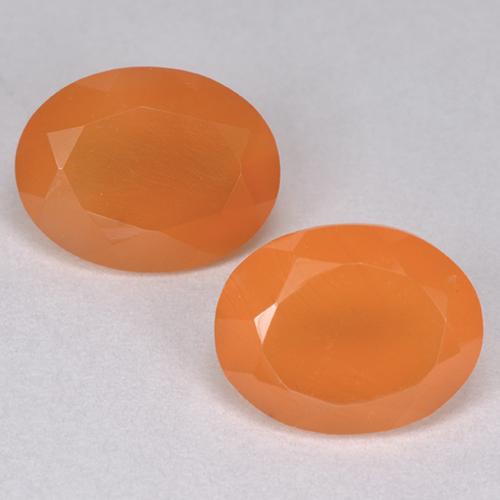 Gemas de cornalina naranja natural de 3,57 ct, corte óvalo, translúcido
