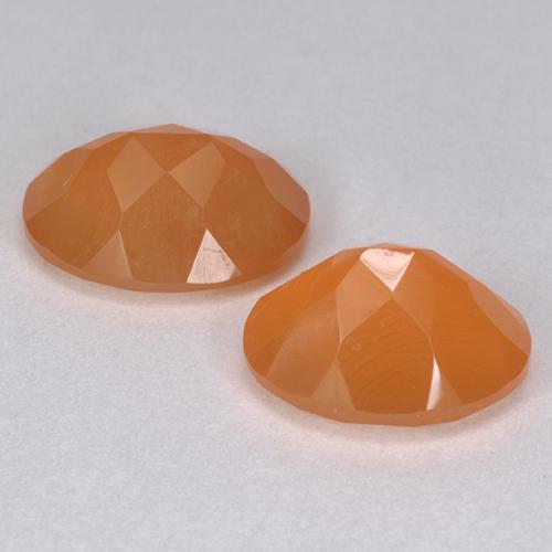 Gemas de cornalina naranja natural de 3,57 ct, corte óvalo, translúcido