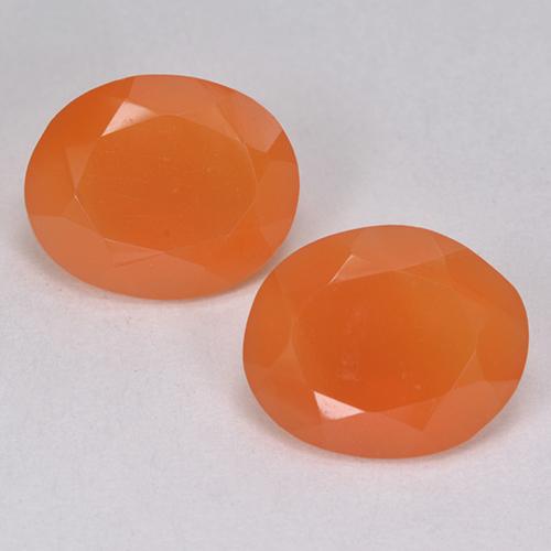 Gemas de Cornalina Naranja intenso natural de 6.02 ct, Corte Óvalo, Translúcido