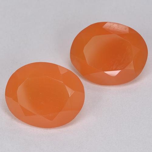 Gemas de Cornalina Naranja intenso natural de 6.02 ct, Corte Óvalo, Translúcido